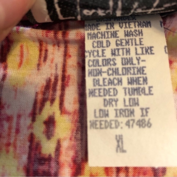 VTG Mary McFadden Womens Dress Sz XL Pink Sleeveless V-Neck Boho Maximalist Cute - Picture 4 of 7